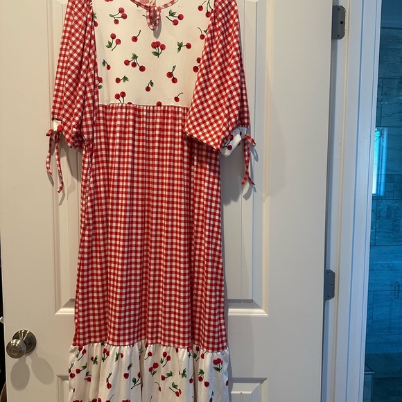 Celeste Dresses & Skirts - Celeste Red and White Cherry dress